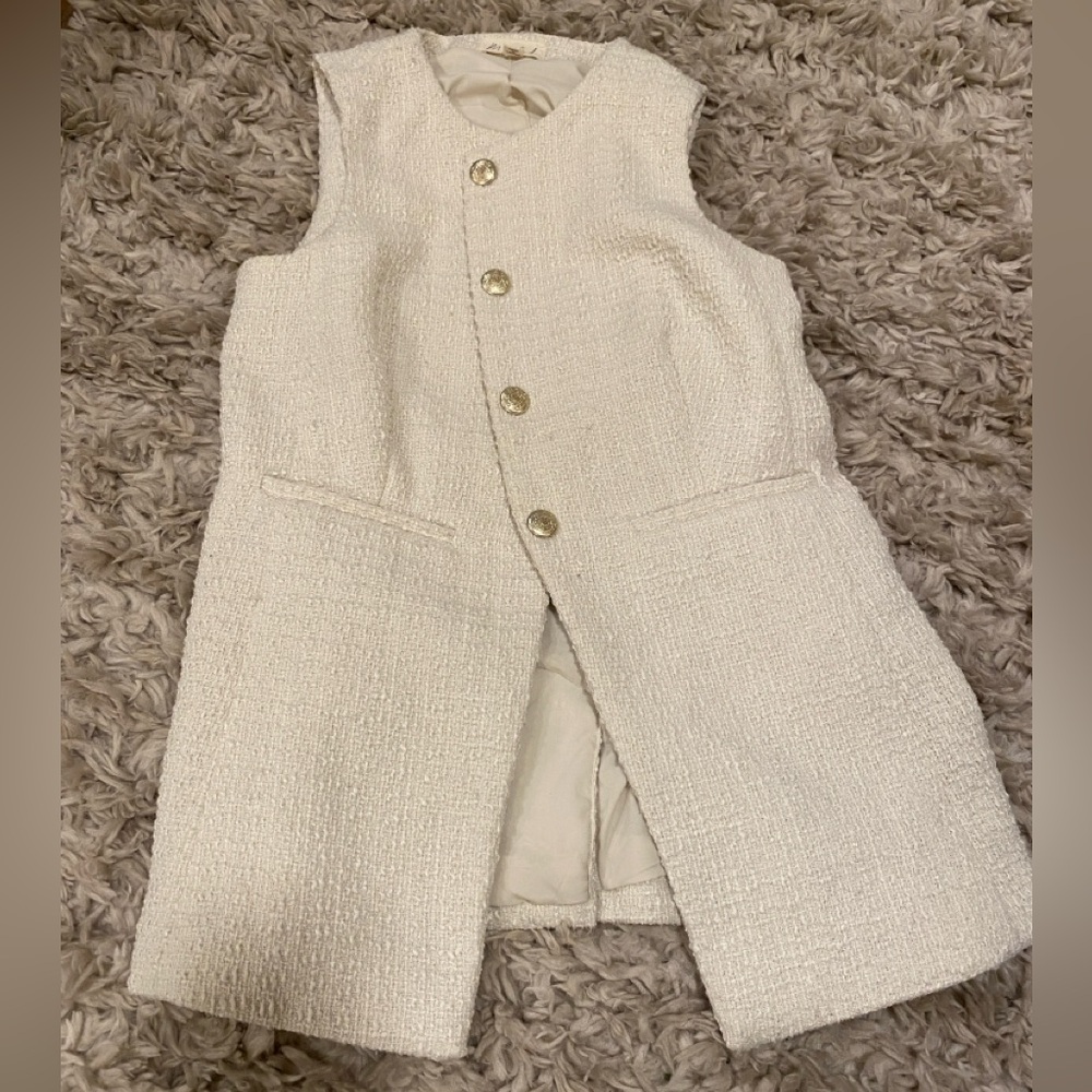 Marled long vest